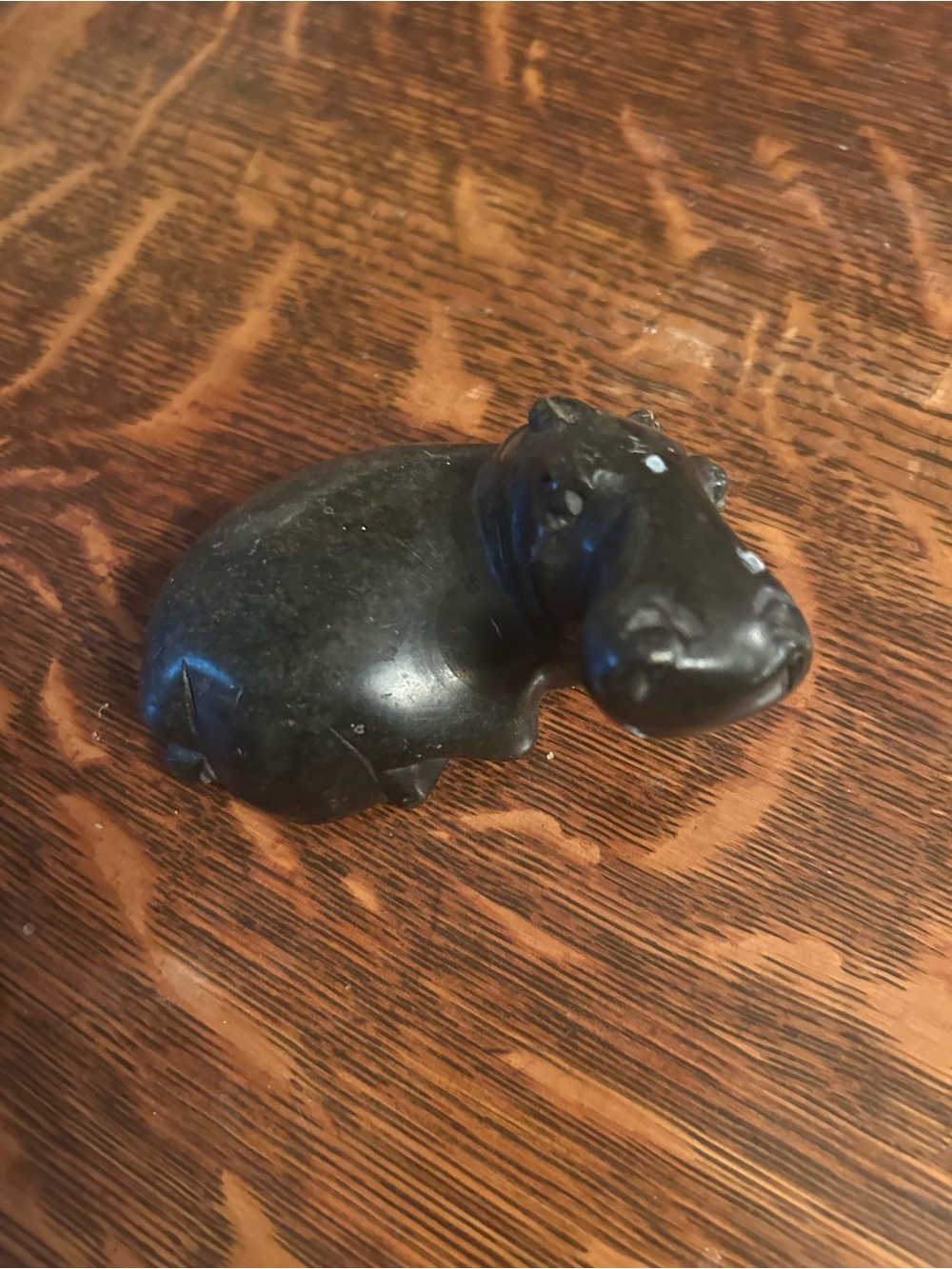 Black Hippo Figurine - Decorative Accessory